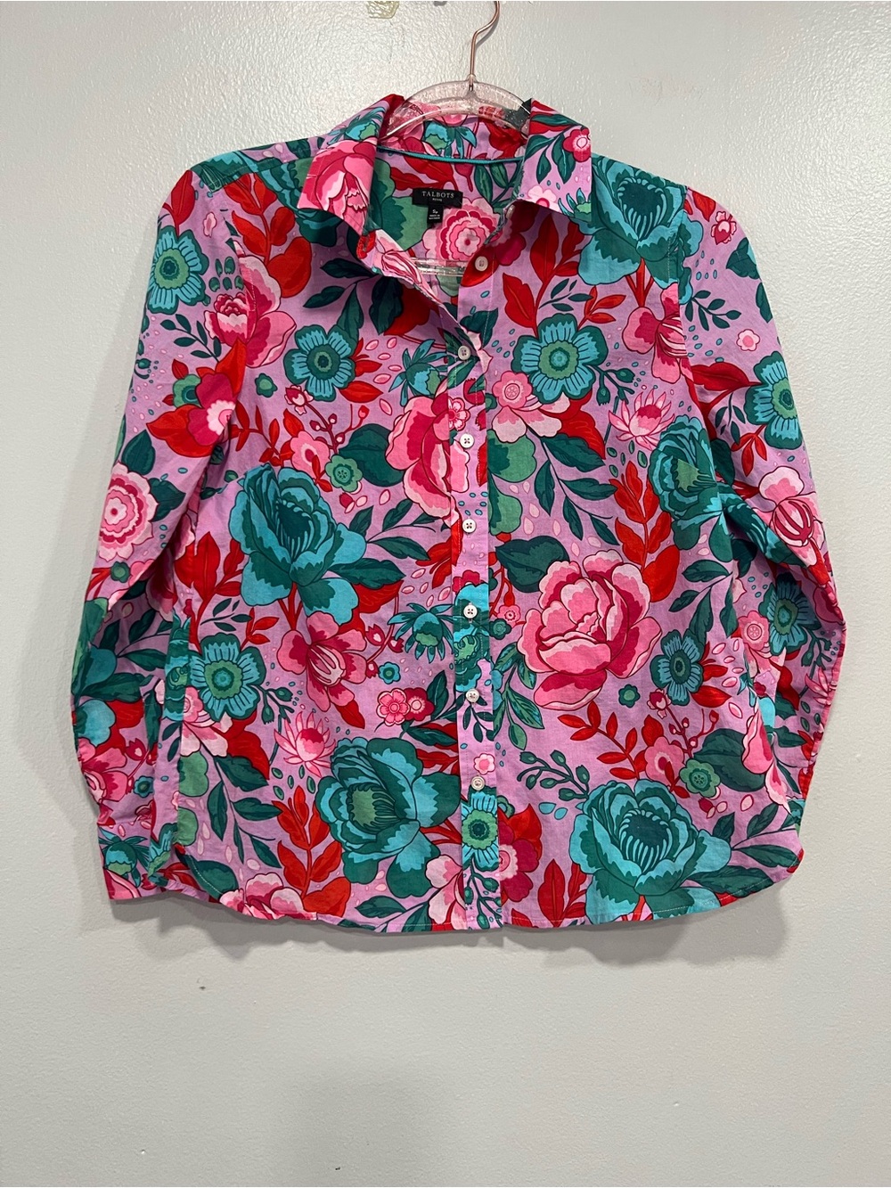 Talbots women floral cotton shirt size SP